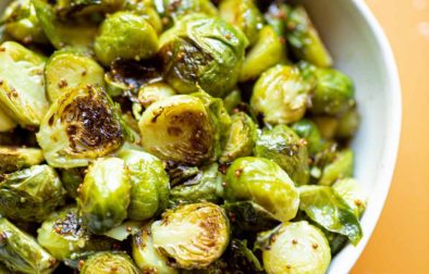 bowl of dijon brussels sprouts